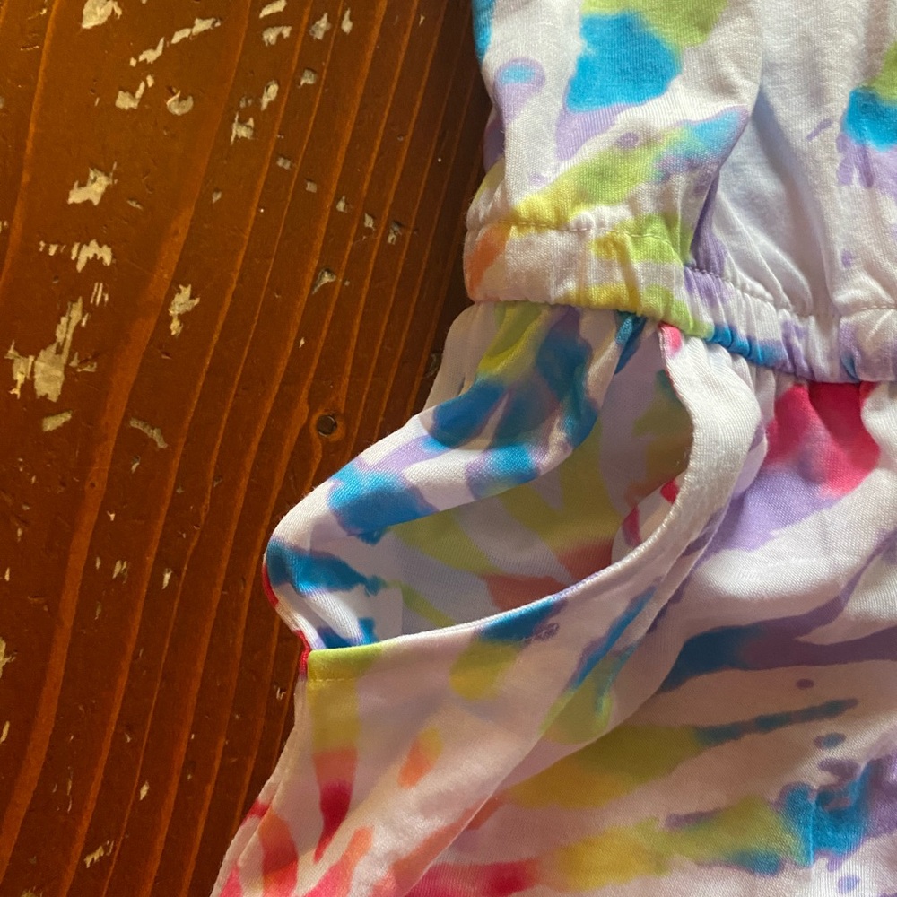 Justice Tie dye spaghetti strap girls shorts romper - Picture 4 of 4